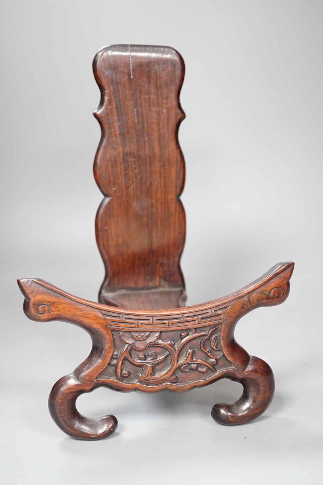 A Chinese hongmu dish stand - 28cm tall